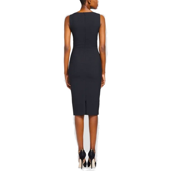 Robert Rodriguez Women's Tech Suiting Cut Out Sleeveless V-Neck Dress - Picture 4 of 11